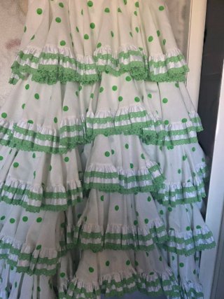 Vestido Flamenca  Niña Lunares Verdes