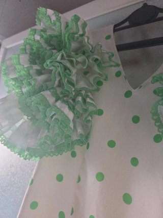 Vestido Flamenca  Niña Lunares Verdes