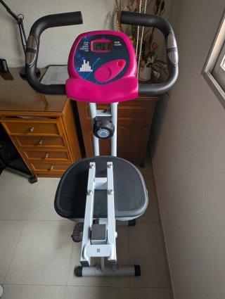 Bicicleta Estática Plegable Rosa HomCom