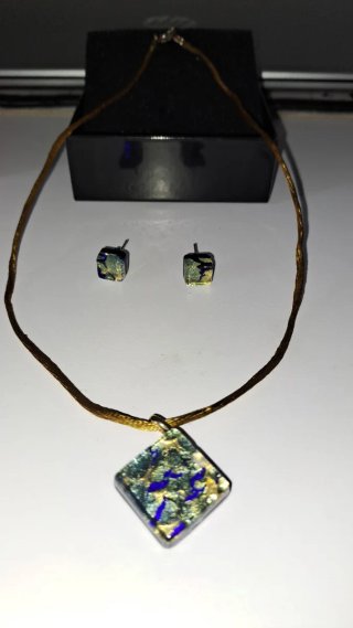 Conjunto Murano Glass Collar y Pendientes