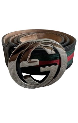 Cinturón Gucci GG Rayas Verde y Rojo