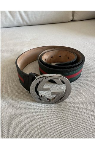 Cinturón Gucci GG Rayas Verde y Rojo