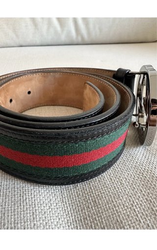 Cinturón Gucci GG Rayas Verde y Rojo