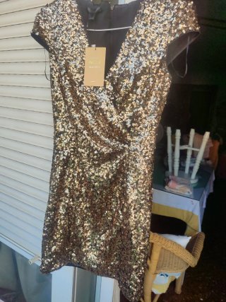 Vestido fiesta lentejuelas S