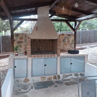 Barbacoa de obra con fregadero