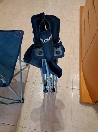 2 Sillas plegables Quechua azul y gris