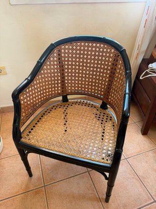Sillón Ratán y Bambú Negro