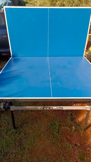 Mesa de ping pong Enebe  azul plegable