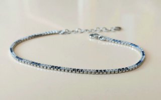 Bracciale tennis argento 925 blu
