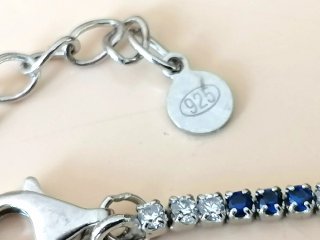 Bracciale tennis argento 925 blu