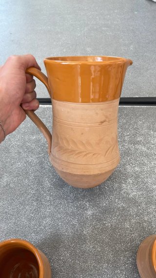 Set terracotta fatto a mano brocca tazze zuccherie