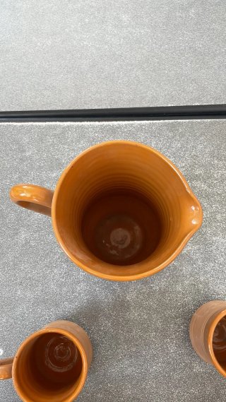 Set terracotta fatto a mano brocca tazze zuccherie
