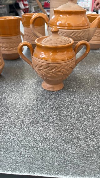 Set terracotta fatto a mano brocca tazze zuccherie