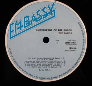 The Byrds: Sweetheart Of The Rodeo LP 1975
