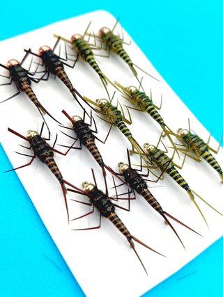 Mosca ninfa pesca Stonefly Oliva/Verde