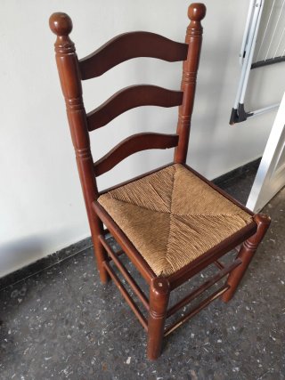2 Sillas Mimbre Artesanales Vintage Madera