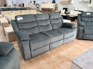 Sofá Relax 3 Plazas Reclinable Gris y Beige NUEVO