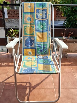 Tumbona plegable estampada