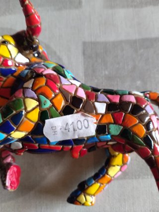 Figura Toro Mosaico Multicolor Barcino