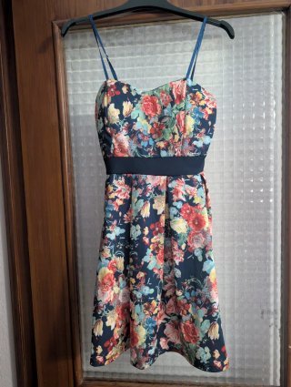 Corsé negro con rosas,petos cortos vaqueros,vestid