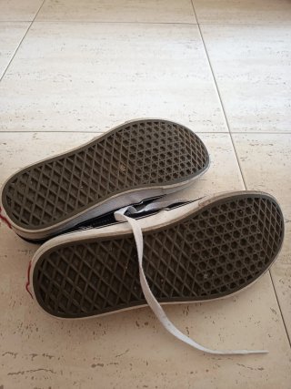 Zapatos Vans y Skechers.