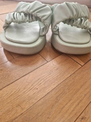 Sandalias Shein verde menta talla 40