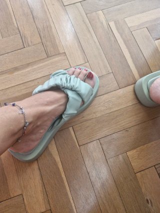 Sandalias Shein verde menta talla 40