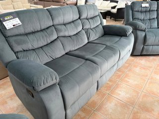 Sofá Relax 3 Plazas Reclinable Gris Y beige Nuevo