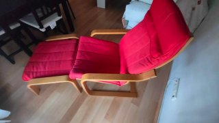Sillón POÄNG y reposapiés Ikea Rojo