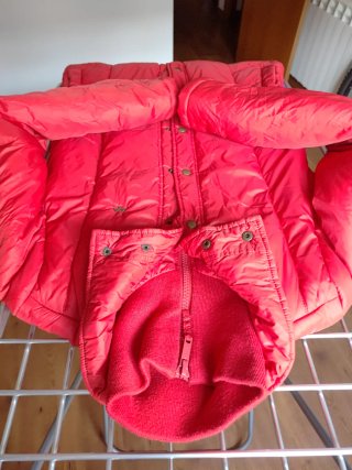 Parka larga Thomas Burberry roja Talla S