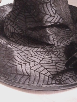 Gorro Bruja Halloween Negro Telaraña y Araña