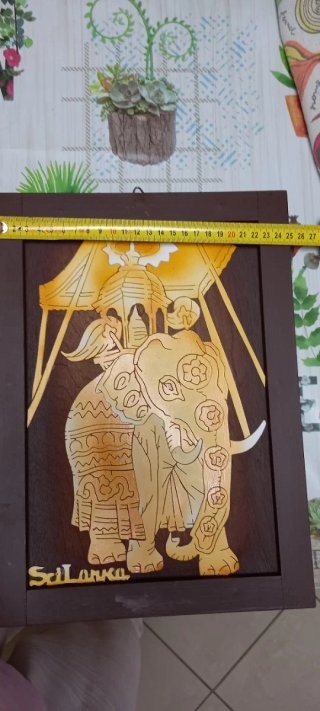 Quadro Sri Lanka Elefante Legno Decorazione