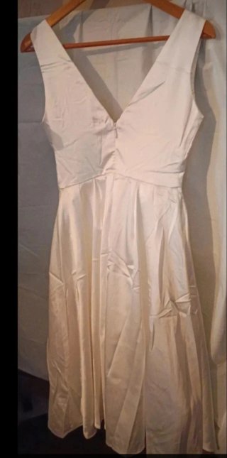 Vestido Midi Satinado Eva & Lola Blanco