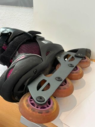 Patines en línea Oxelo negros y rosas talla 37-40