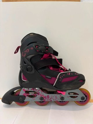 Patines en línea Oxelo negros y rosas talla 37-40