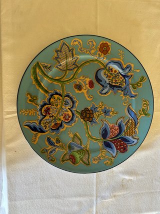 Piatto Decorativo Floreale Blu