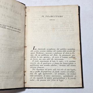 Libro Antico 1832  Trattato delle servitù Mercurio
