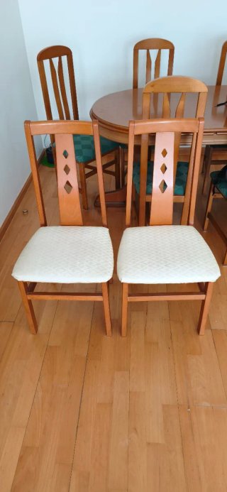 Juego de 2 sillas de comedor de madera