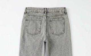 Pantalón Mango Gris Con Tachuelas