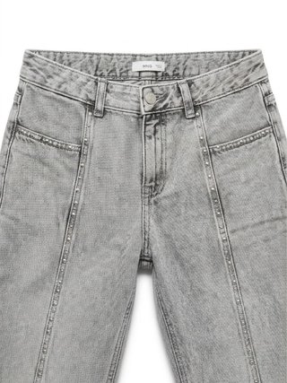 Pantalón Mango Gris Con Tachuelas