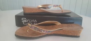 Sandalias Sylvia Ciolfi T.38 Doradas Multicolor