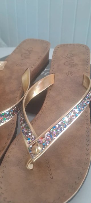 Sandalias Sylvia Ciolfi T.38 Doradas Multicolor