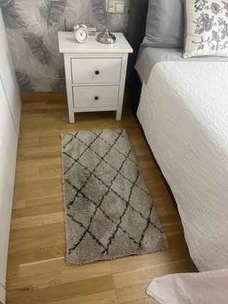 Juego de alfombras gris con rombos