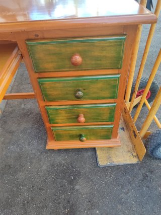Escritorio Provenzal Madera Marrón y Verde