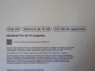MacBook Pro 14 M4 16GB 512GB Gris Espacial
