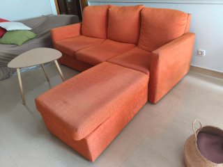 Sofá modular naranja tela