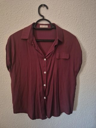 Camisa manga corta Rialto granate M
