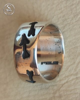 Anillo Plata 925 Diseño Huella.