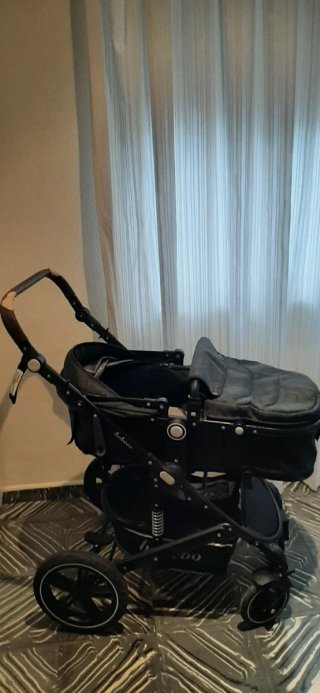 Carro de bebé negro 2×1