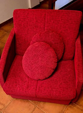 Sofá Cama Rojo 210x210cm Cama 135cm